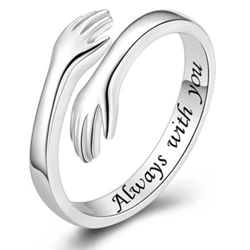 925 sterling silver - hug, ring